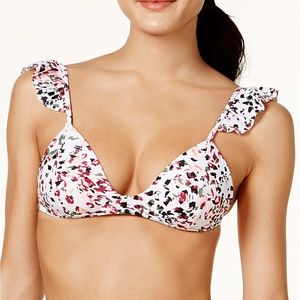 Hula Honey Cheetah Swirl Ruffle Push-Up Bikini Top